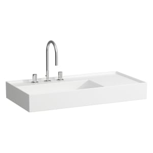 LAUFEN Kartell Waschtisch 90 x 46 cm, mit Ablage rechts, mit 3 Hahnlöchern