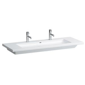 LAUFEN Living Square Waschtisch 130 cm, großes Becken mit 2 Hahnlöchern