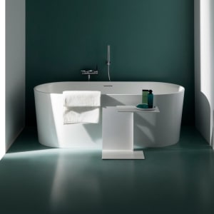 LAUFEN Val Oval-Badewanne freistehend, mit Überlaufspalt