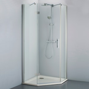 Steinkamp Lifestyle Fünfeckdusche 3-teilig 100 x 100 cm Anschlag links inkl. easypearl