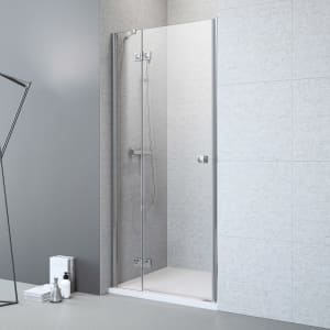 Planplus Drehtür mit Festteil für Nische 100 x 192,8 cm, Anschlag links