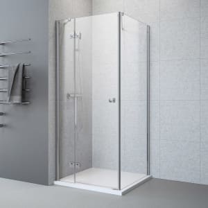 Planplus Drehtür mit Festteil und Seitenwand 80 x 80 x 192,8 cm, Anschlag links