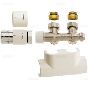 Oventrop Anschluss-Set Eckform für Badheizkörper mit Mittelanschluss