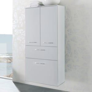 Pelipal Cassca Hochschrank 60 x 33 x 168 cm mit 1 Wäschekippe, 1 Auszug, 2 Drehtüren, Griff N1, PG2