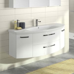 Pelipal Serie 4010 Waschtischunterschrank 140 cm mit 2 Drehtüren und 2 Auszügen