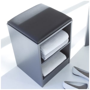 Pelipal Rollhocker 35,2 x 33 x 48 cm mit Ablagen und Sitzkissen in schwarz