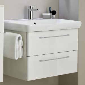 Pelipal Pineo Waschtischkombination mit Keramikwaschtisch 80,5 cm, mit 2 Auszügen, Griff D2