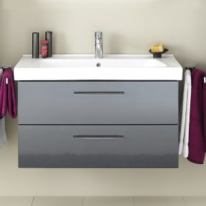 Pelipal Pineo Waschtischkombination mit Keramikwaschtisch 92,5 cm, mit 2 Auszügen, Griff D2