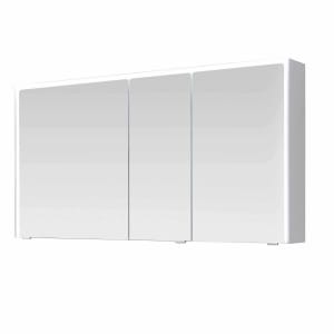 Pelipal Serie 6010 Spiegelschrank 134 x 17,6 x 70,9 cm mit LED-Lichtkranz, LED-Profil, Waschplatzbeleuchtung, große Tür links