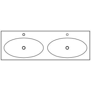 Pelipal Serie 6010 Krion-Doppelwaschtisch 153 cm
