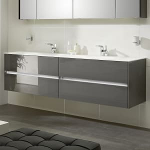 Pelipal Serie 6010 Waschtischunterschrank 152 x 49,3 x 51,2 cm, mit 4 Auszügen und LED Beleuchtung