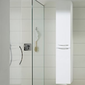 Pelipal Serie 6025 Hochschrank 45 x 43 x 168 cm mit 2 Drehtüren, Türanschlag links, Griff H1