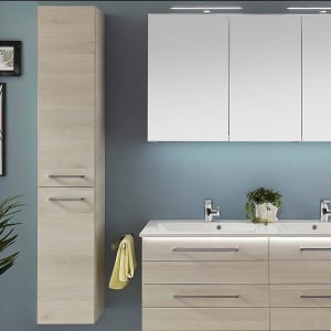 Pelipal Serie 6025 Hochschrank 30 x 43 x 168 cm mit 2 Drehtüren, Türanschlag links, Griff R1