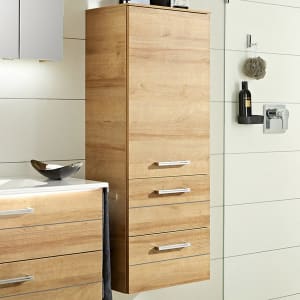 Pelipal Serie 6025 Midischrank 30 x 33 x 121 cm mit 1 Drehtür, 2 Auszüge, Griff R1, Anschlag rechts