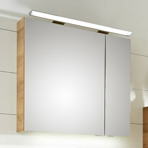 Pelipal Serie 6025 Spiegelschrank 65 cm, große Tür links, mit LED Aufsatzleuchte