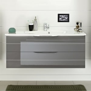 Pelipal Serie 6025 Waschtischunterschrank 95 x 46 x 48,2 cm mit 2 Auszügen, Griff H1