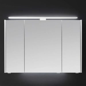 Pelipal Serie 6040 Spiegelschrank 103,2 cm mit seitl. LED Profil, LED Aufsatzleuchte 90 cm, Waschplatzbeleuchtung
