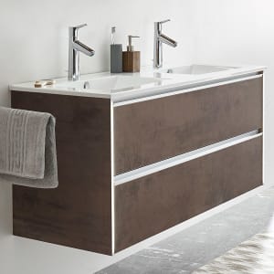 Pelipal Serie 6040 Waschtischunterschrank 118,3 cm mit 2 Auszügen, LED Profil, für Doppelwaschtisch