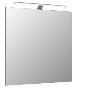 Pelipal Serie 6110 Badspiegel mit LED-Aufsatzleuchte in 60 cm Breite und elegantem Weiß glänzend