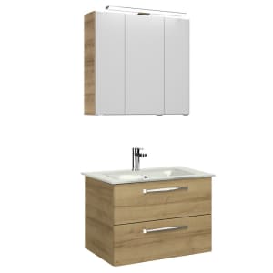 Pelipal Trentino Möbelkombination mit Glaswaschtisch 77 cm, SPS mit LED Aufbauleuchte