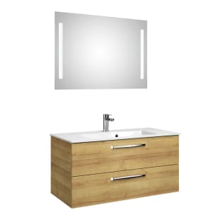 Pelipal Trentino Möbelkombination mit Mineralmarmorwaschtisch 107 cm, Spiegel