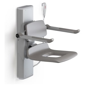 Pressalit PLUS Duschsitz 450 mit PÖ elektrisch 50 cm höhenverstellbar, mit kabelgebundener Fernbedienung