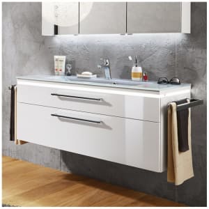 Puris Cool Line Waschtischunterschrank 120 x 47 x 52,4 cm mit LED-Beleuchtungsprofil, Griff 295