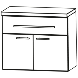 Puris Crescendo Unterschrank 60 x 30 x 50,8 cm mit 1 Schubkasten und 2 Türen