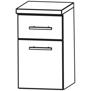 Puris Crescendo Unterschrank 40 x 30 x 50,8 cm mit 1 Schubkasten und 1 Auszug