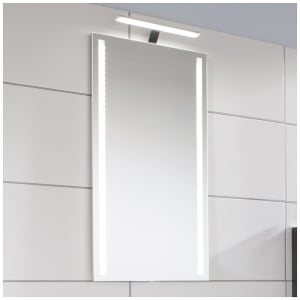 Puris for Guests Badezimmerspiegel 40 x 80 cm mit LED-Lichtfenster und Aufbauleuchte