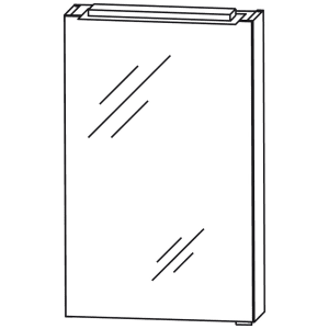 Puris for Guests Spiegelschrank 40 x 15 x 80 cm mit LED-Aufbauleuchte, Türanschlag links