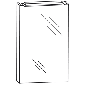 Puris for Guests Spiegelschrank 40 x 15 x 80 cm mit LED-Aufbauleuchte, Türanschlag rechts