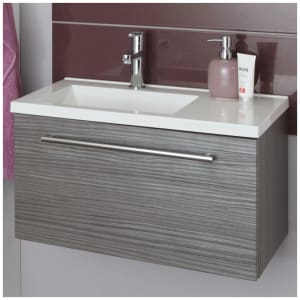 Puris for Guests Möbelkombination mit Mineralguss-Aufsatzwaschtisch 60 cm, Ablage rechts