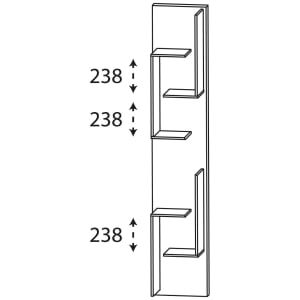 Puris Linea Hochschrank-Regal 30 x 160 cm mit offener Ablage
