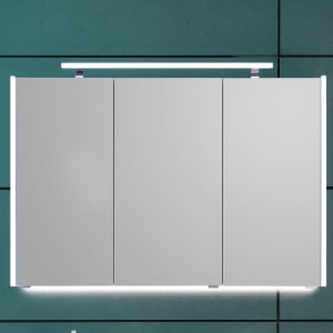 Puris Quada Spiegelschrank 100 cm mit LED Aufbauleuchte