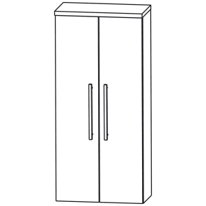 Puris Star Line Mittelschrank 60 x 30 x 130,8 cm mit 2 Türen, Griff 296
