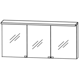 Puris Star Line Spiegelschrank B 160 x 15 x 66,8 cm mit LED Beleuchtung