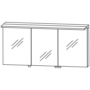 Puris Star Line Spiegelschrank C 160 x 15 x 66 cm mit LED Flächenleuchte