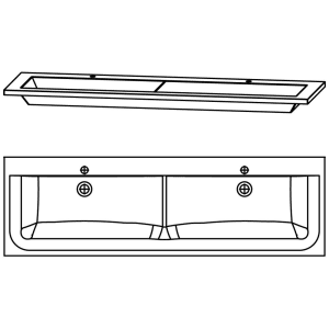 Puris Star Line Glas Möbel-Doppelwaschtisch 160 cm