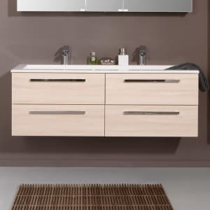 Puris Star Line Waschtischunterschrank 140 x 47 x 48 cm, für Glaswaschtische, mit 4 Auszügen, Griff 294