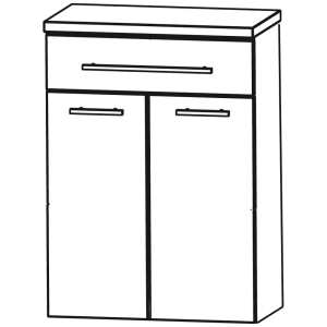 Puris Swing Highboard 60 x 30 x 82,8 cm mit 1 Wäschekippe und 1 Schubkasten