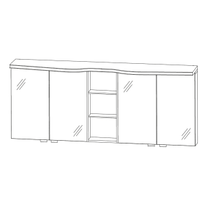 Puris Swing Spiegelschrank 180 x 15 x 68 cm mit Regal und Emotionsbeleuchtung