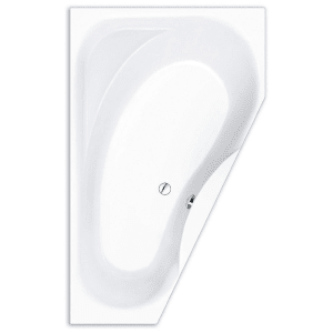 Repabad Tika Raumspar-Badewanne 165 x 95 cm mit Griff rund, Ausführung links