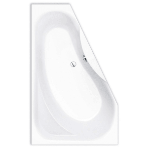 Repabad Tika Raumspar-Badewanne 165 x 95 cm mit Rückentherapie, Ausführung rechts