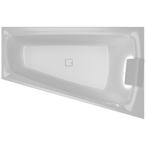 Riho Still Smart Raumspar-Badewanne 170 x 110 cm, links mit Riho-Fall Wanneneinlauf, LED-Beleuchtung und Kopfstütze