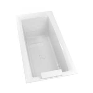 Riho Still Square Rechteck-Badewanne 170 x 75 cm mit Riho Fall, LED-Beleuchtung, Kopfstütze rechts