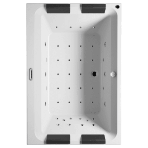 Riho Whirlpool Olivia rechts mit Farblichttherapie, Touchbedienung, Heizung und Kopfstützen schwarz