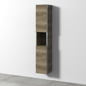 Sanipa 3way Hochschrank 30 cm, 1 offenes Fach, 2 Türen mit Türanschlag links, mit Stangengriff