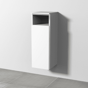 Sanipa 3way Mittelschrank 30 cm, 1 Tür mit Anschlag links, 1 offenes Fach, mit Griff-Leiste