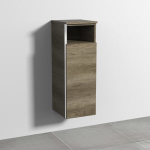 Sanipa 3way Mittelschrank 30 cm, 1 Tür mit Anschlag rechts, 1 offenes Fach, mit Griff-Leiste